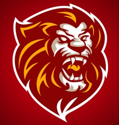 Lion red head logo 10092016 vector image