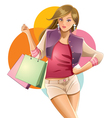 Colorful girl shopping vector image