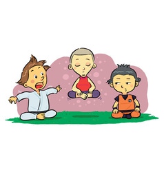 Children Meditation vector image