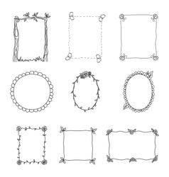 Hand Drawn Frames Set 2 vector image