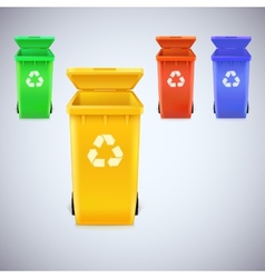 Recycle bins with recycle sign Recycle bins with recycle sign vector image
