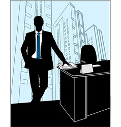 Businessmen Office silhouette vector image
