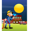 A fireman holding a hose vector image