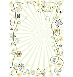White and golden floral frame vector image