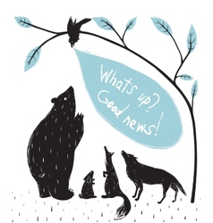 Forest Animals News Meeting vector image