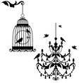 Birdcage and chandelier vector image