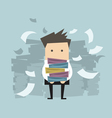 Businessman carrying folders and paper falling vector image