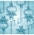 Seamless vintage pattern with antique hand-drawn vector image