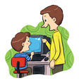 Computer Learning vector image