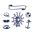 Sea icons set blue vector image