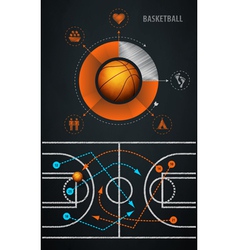 Infographics element with sports basketball ball vector image
