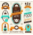 Restaurant menu banners and ribbons design vector image