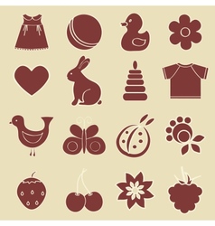 Baby objects set vector image