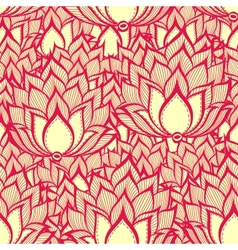 Spring pattern with handdrawn flowers vector image