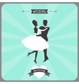 Wedding invitation retro card vector image