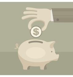 Piggy coin bank in hand vector image