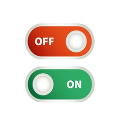 On and off toggle switch realistic buttons set Vector Image