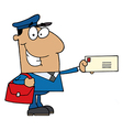 Hispanic Mail Man Holding A Letter vector image
