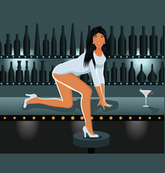 Sexy girl in night club vector image