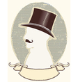 Gentleman in a top black hat and mustache vector image