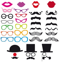 Mustache and spectacles design elements vector image
