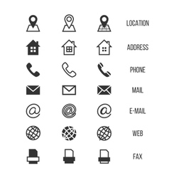 Business card icons home phone address vector image