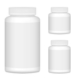 White Blank Plastic Bottle Set For Packaging vector image