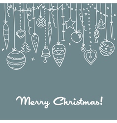 Hand drawn Christmas background vector image