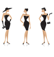 Fashion black dress vector image
