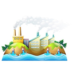A city with factories vector image