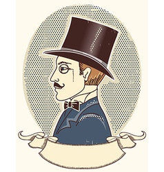 Elegant gentleman in a top black hat vector image