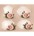 Collection of retro greeting cards with pink rose vector image