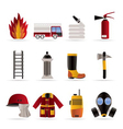 Fire-brigade and fireman equipment icon vector image