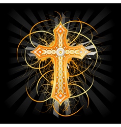 Gold cross background Gold cross background vector image