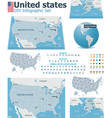 United States maps with markers vector image