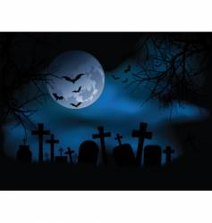 Spooky graveyard vector image