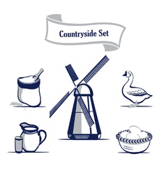 Agriculture production icons set vector image
