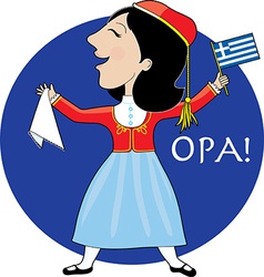 Greek Lady Dancing vector image