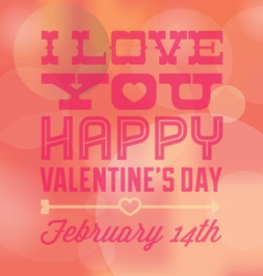 Valentines Day I Love You Card with Date vector image