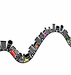 Hilly street vector image