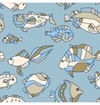 Seamless pattern aquarium fish wave vector image