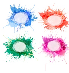 Collection of colorful abstract watercolor vector image