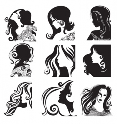 Silhouette ladies vector image