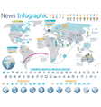 Elements for the news infographic with map vector image