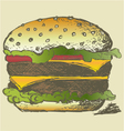 Big and tasty hamburger vector image