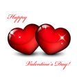 Of two red hearts vector image