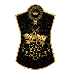 Blackgold frame for packing wine vector image
