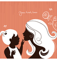 Beautiful mother silhouette vector image