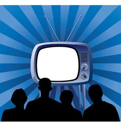 Family watching tv set vector image