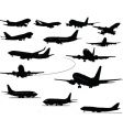 Airplanes silhouettes vector image